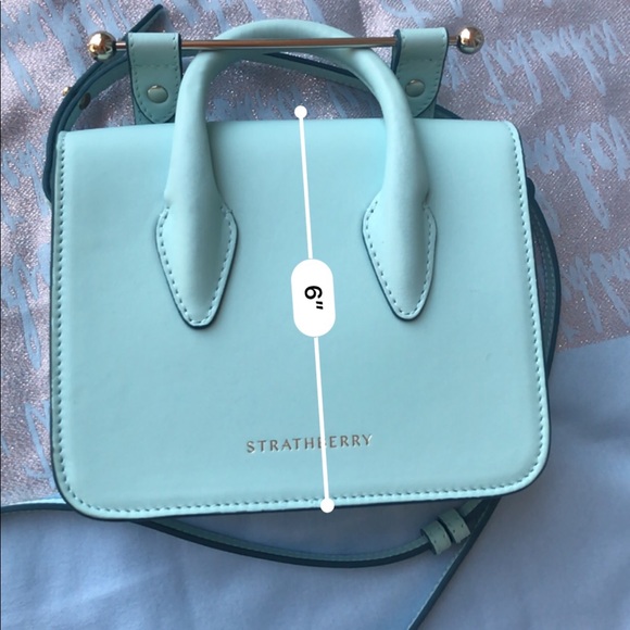 Strathberry baby blue mini purse w/ silver detail - Picture 7 of 10